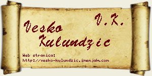 Vesko Kulundžić vizit kartica